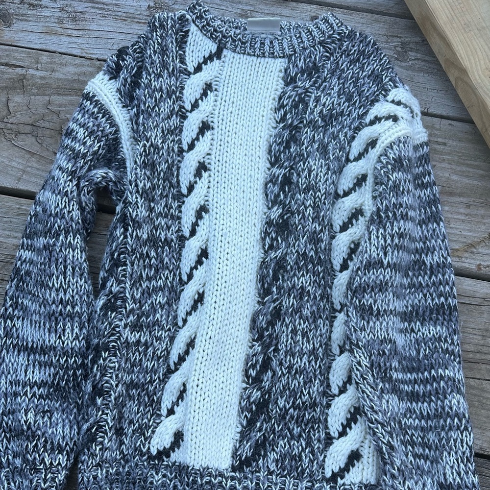 Vintage Cambio Italia Men's Large Wool Blend Black Gray Sweater Biggie Cosby